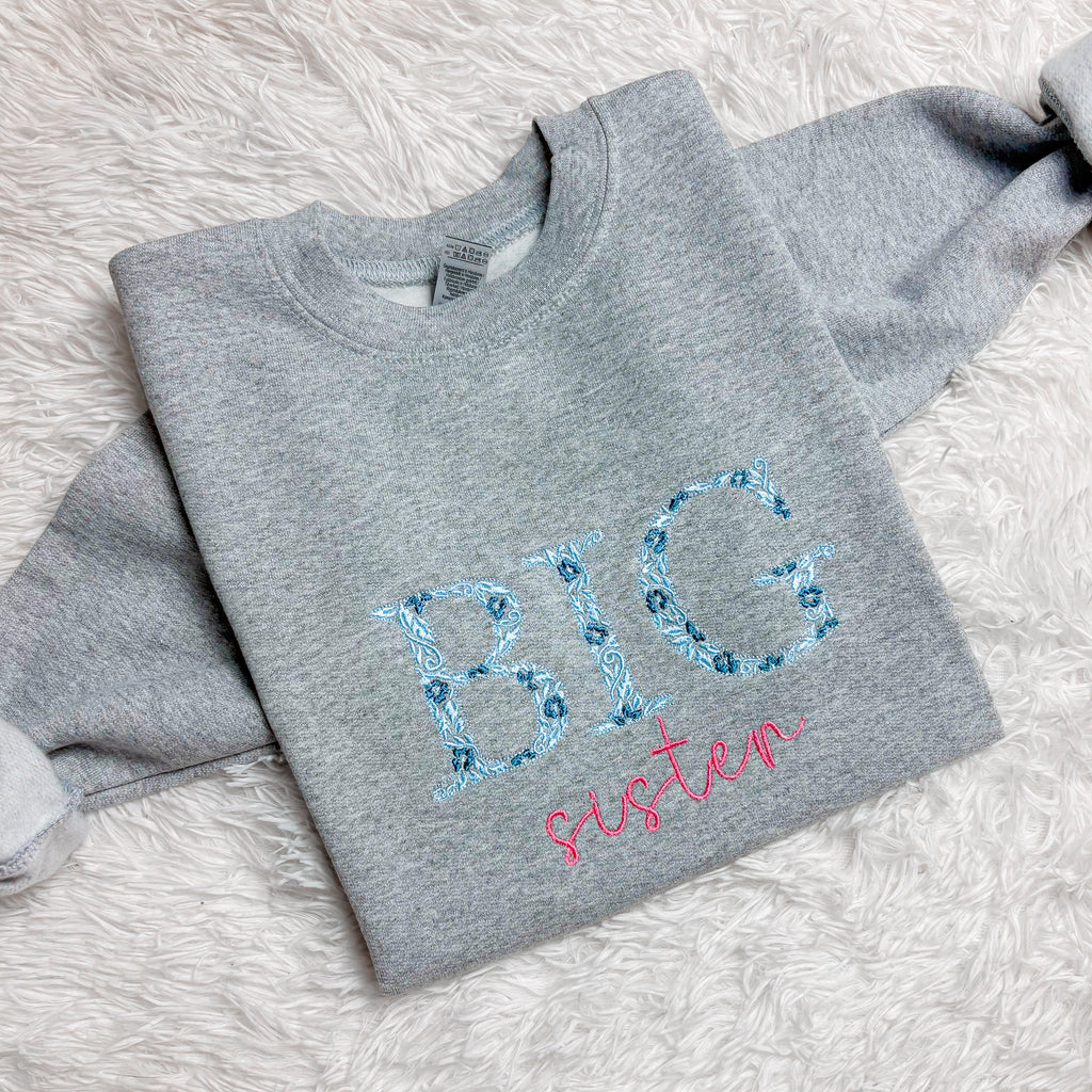 Big Sister Floral Sweatshirt